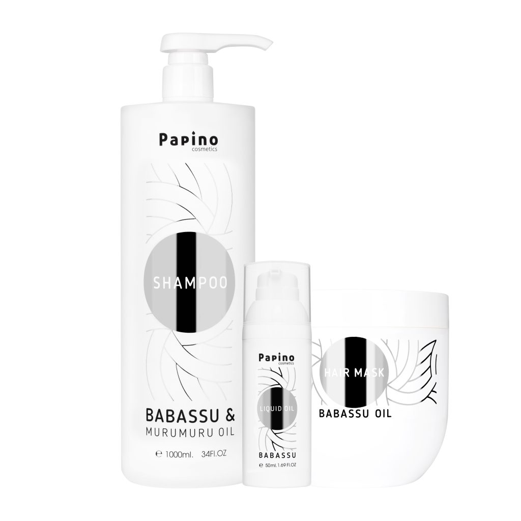 Серия бабасу шампоан маска за коса течни кеистали Papino cosmetics 1000 мл