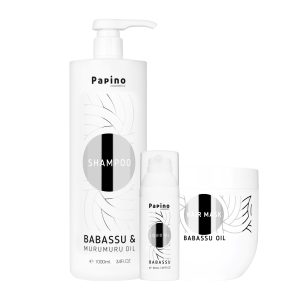 Серия бабасу шампоан маска за коса течни кеистали Papino cosmetics 1000 мл