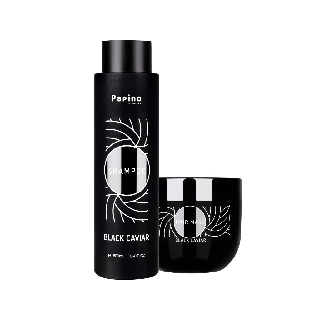 Серия черен хайвер шампоан маска за коса Papino cosmetics