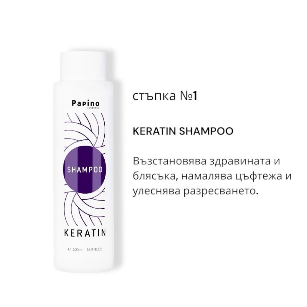 кератинов шампоан - подхранващ и възстановяващ Папино